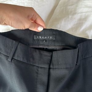 THEORY black wool work pants size 4 pockets tailored trousers